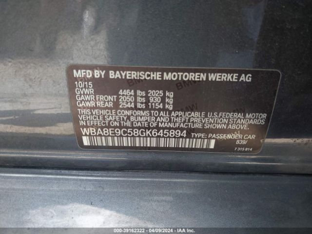 Photo 8 VIN: WBA8E9C58GK645894 - BMW 328 