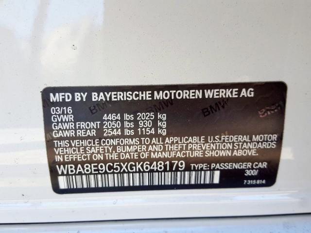 Photo 9 VIN: WBA8E9C5XGK648179 - BMW 328 I SULE 