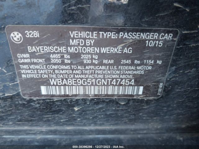 Photo 8 VIN: WBA8E9G51GNT47454 - BMW 328I 