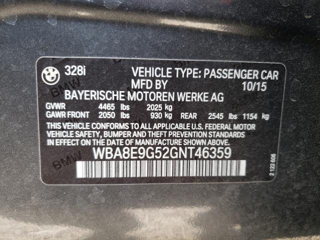 Photo 9 VIN: WBA8E9G52GNT46359 - BMW 328 I SULE 