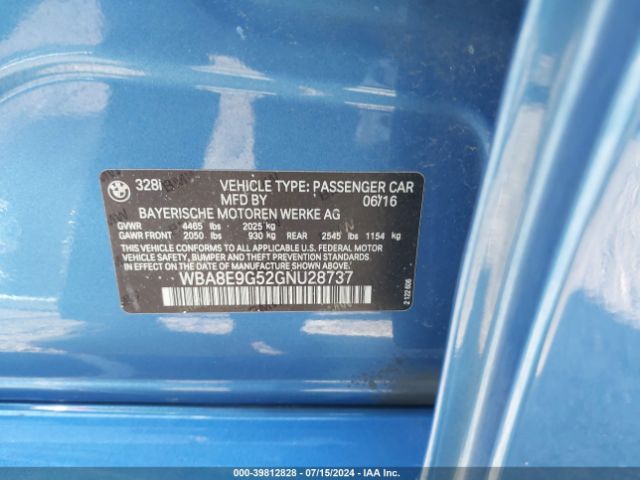 Photo 8 VIN: WBA8E9G52GNU28737 - BMW 328I 