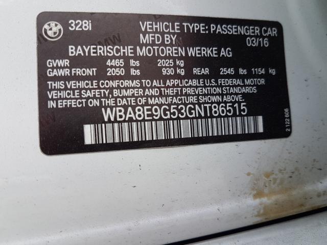 Photo 9 VIN: WBA8E9G53GNT86515 - BMW 328 I SULE 