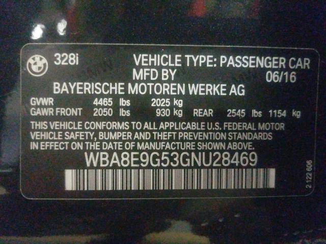 Photo 9 VIN: WBA8E9G53GNU28469 - BMW 328 I SULE 