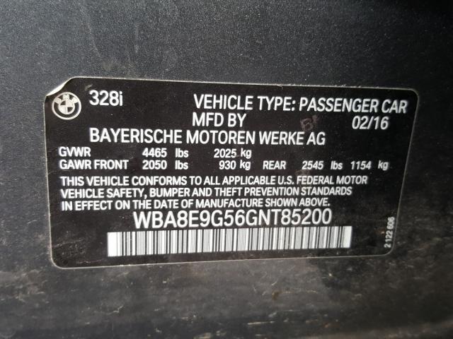 Photo 9 VIN: WBA8E9G56GNT85200 - BMW 328 I SULE 