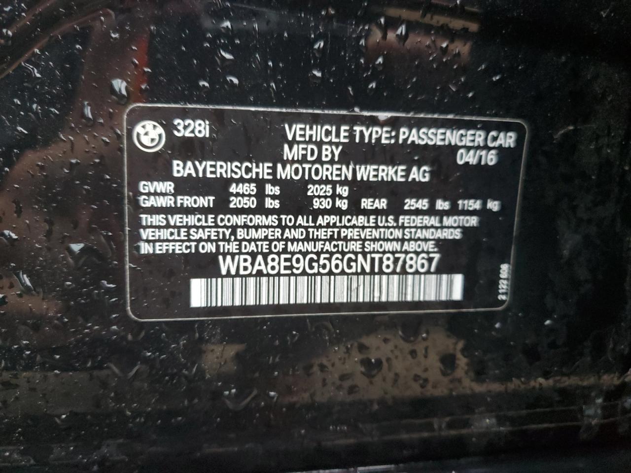 Photo 11 VIN: WBA8E9G56GNT87867 - BMW 3ER 