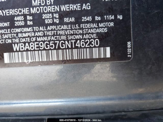 Photo 8 VIN: WBA8E9G57GNT46230 - BMW 328I 