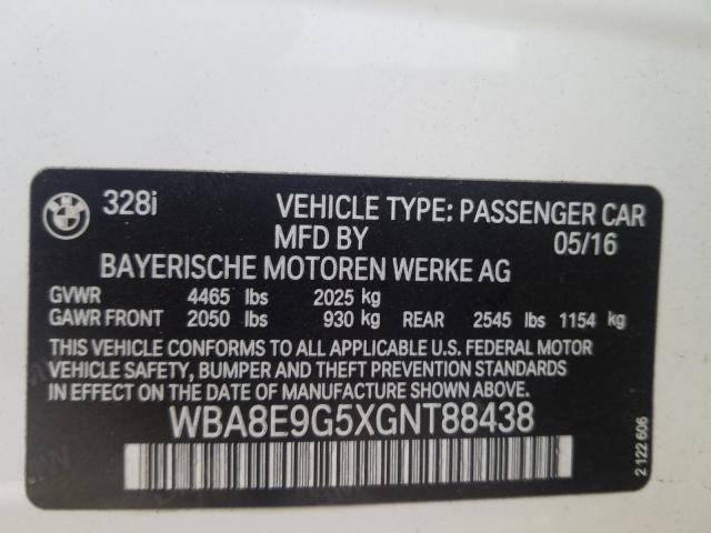 Photo 9 VIN: WBA8E9G5XGNT88438 - BMW 3 SERIES 