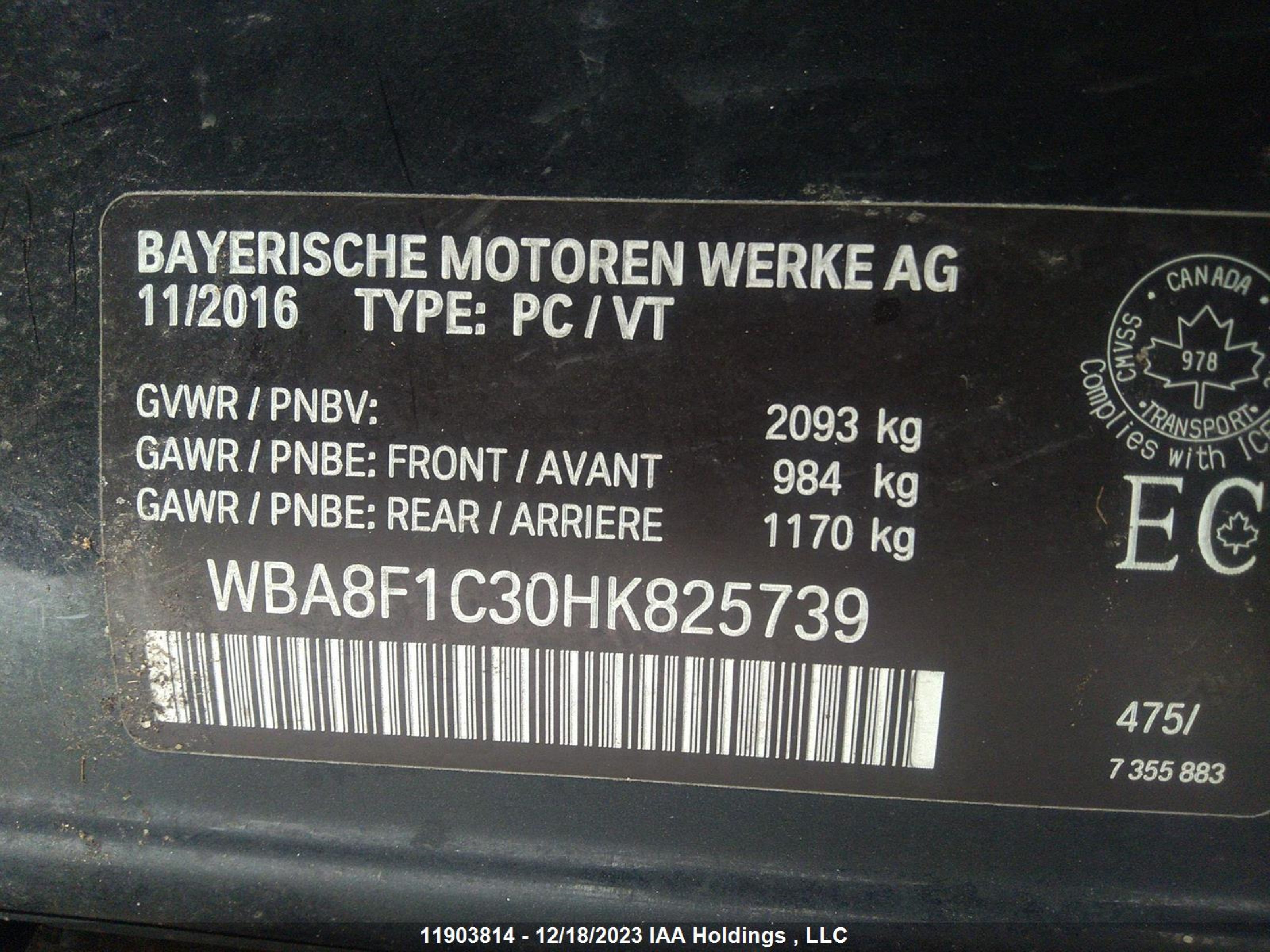 Photo 8 VIN: WBA8F1C30HK825739 - BMW 3ER 