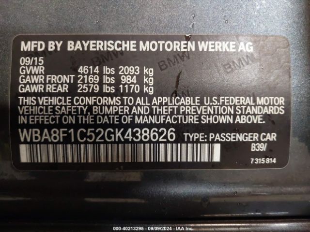 Photo 8 VIN: WBA8F1C52GK438626 - BMW 328D 