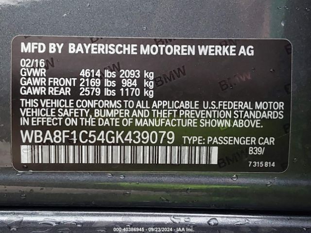 Photo 8 VIN: WBA8F1C54GK439079 - BMW 328D 