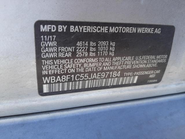 Photo 11 VIN: WBA8F1C55JAE97184 - BMW 3 SERIES 