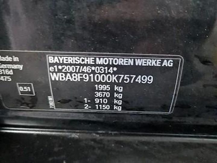 Photo 12 VIN: WBA8F91000K757499 - BMW 3 DIESEL - 2015 