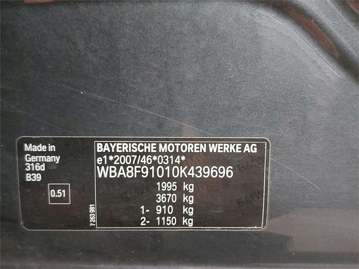 Photo 6 VIN: WBA8F91010K439696 - BMW 3 BERLINE 