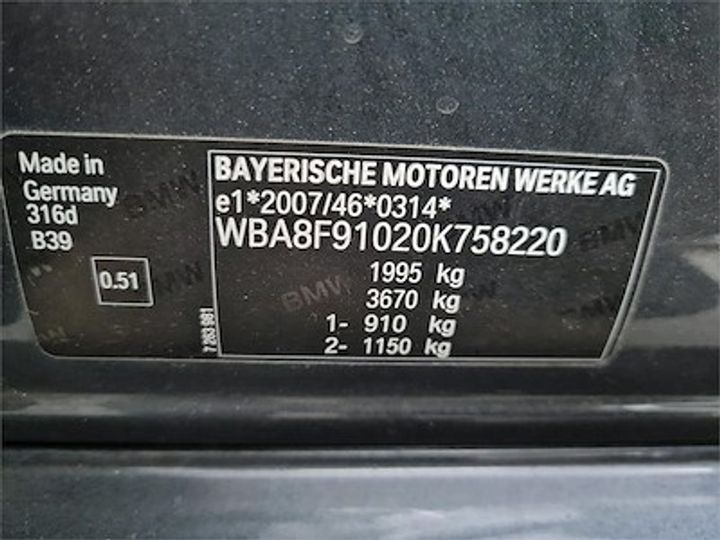 Photo 11 VIN: WBA8F91020K758220 - BMW 3 DIESEL - 2015 