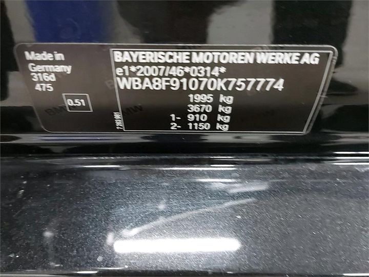 Photo 6 VIN: WBA8F91070K757774 - BMW 3 BERLINE 