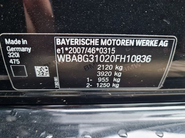 Photo 8 VIN: WBA8G31020FH10836 - BMW SERIA 3 