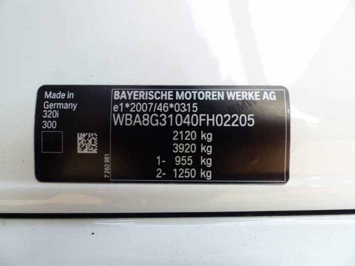 Photo 8 VIN: WBA8G31040FH02205 - BMW 3 SERIES TOURING 