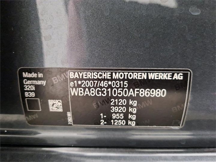 Photo 6 VIN: WBA8G31050AF86980 - BMW 3 