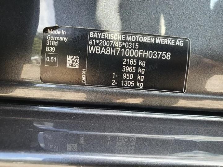 Photo 9 VIN: WBA8H71000FH03758 - BMW 3 SERIES TOURING 