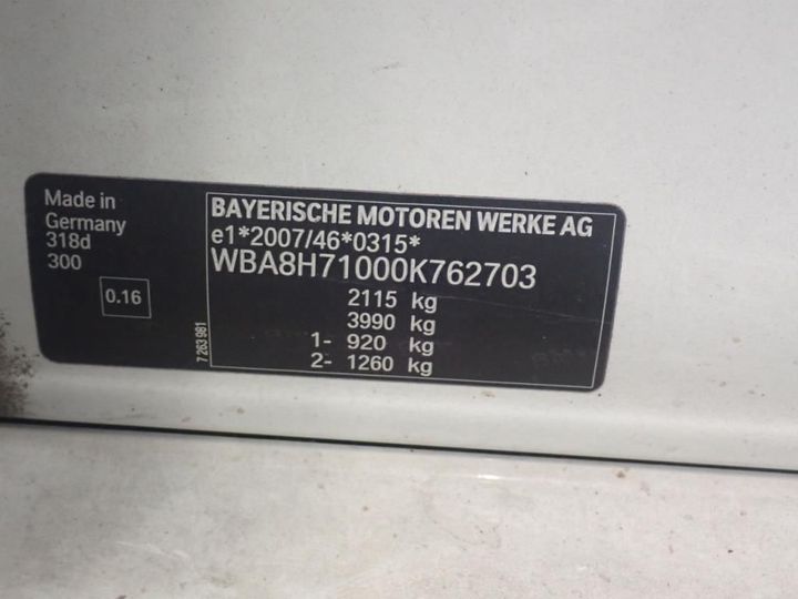 Photo 11 VIN: WBA8H71000K762703 - BMW SERIE 3 TOURING 