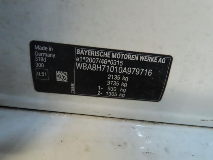 Photo 13 VIN: WBA8H71010A979716 - BMW 3 TOURING 