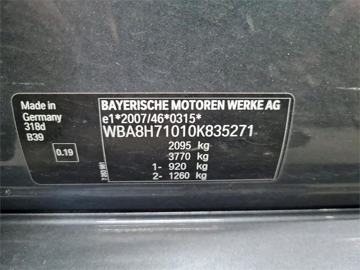 Photo 6 VIN: WBA8H71010K835271 - BMW 3 TOURING 