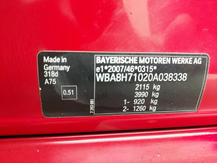 Photo 22 VIN: WBA8H71020A038338 - BMW 318D 