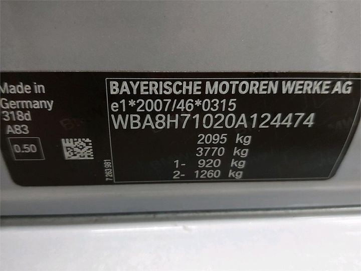 Photo 6 VIN: WBA8H71020A124474 - BMW 3 TOURING 