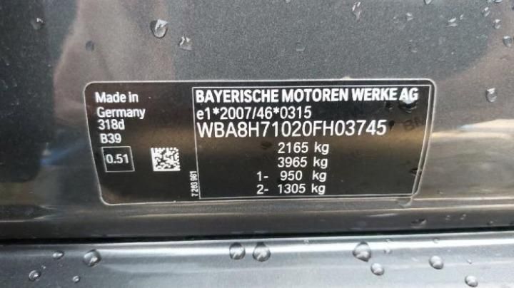 Photo 9 VIN: WBA8H71020FH03745 - BMW 3 SERIES TOURING 