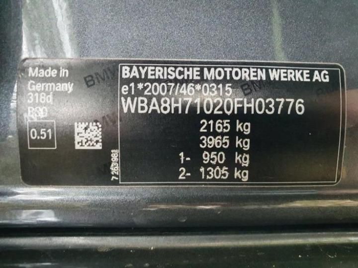 Photo 10 VIN: WBA8H71020FH03776 - BMW 3 SERIES TOURING 