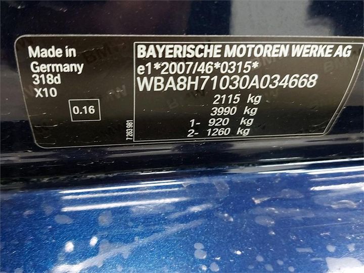 Photo 6 VIN: WBA8H71030A034668 - BMW 3 TOURING 