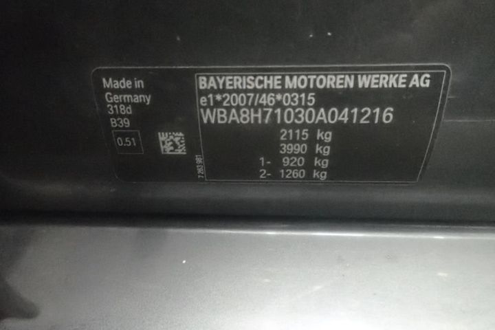 Photo 6 VIN: WBA8H71030A041216 - BMW SERIE 3 TOURING 