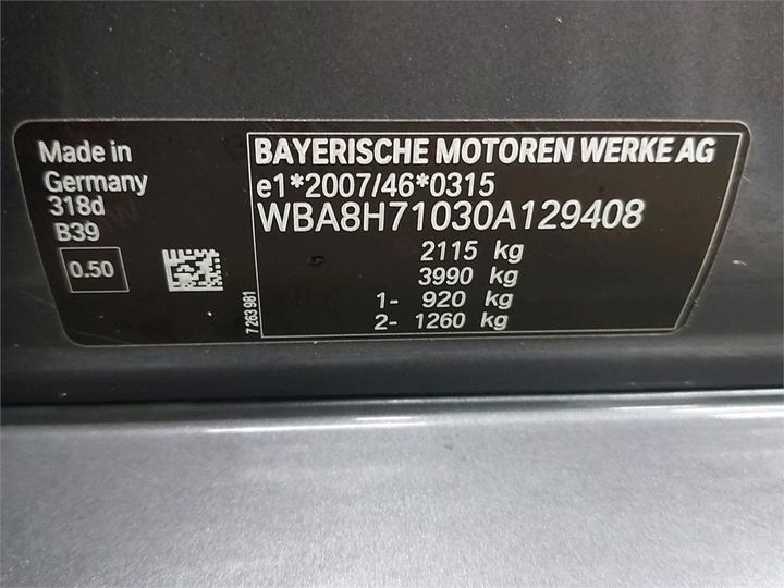 Photo 6 VIN: WBA8H71030A129408 - BMW 3 TOURING 