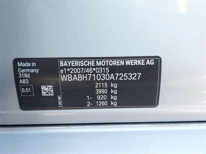 Photo 8 VIN: WBA8H71030A725327 - BMW SERIE 3 TOURING 