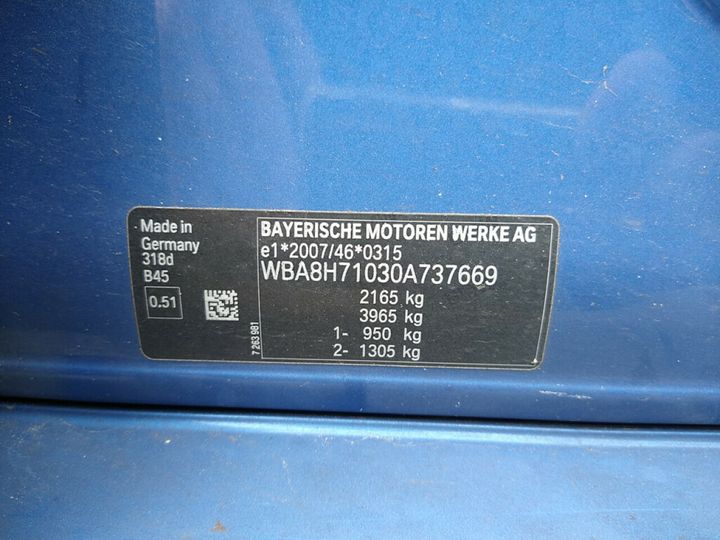 Photo 25 VIN: WBA8H71030A737669 - BMW 3-SERIE 