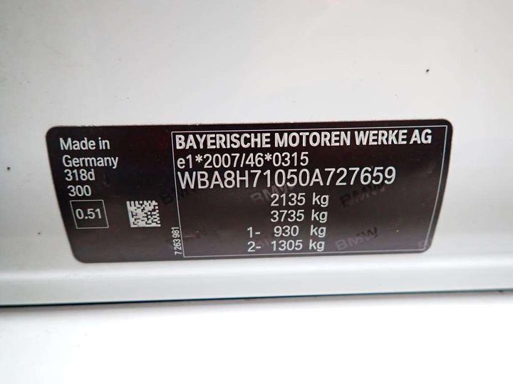 Photo 5 VIN: WBA8H71050A727659 - BMW SERIA 3 