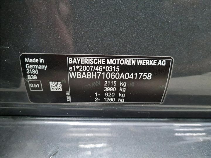 Photo 6 VIN: WBA8H71060A041758 - BMW 3 TOURING 