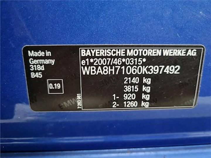 Photo 11 VIN: WBA8H71060K397492 - BMW 3 TOURING DIESEL - 2015 