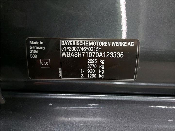 Photo 6 VIN: WBA8H71070A123336 - BMW 3 TOURING 