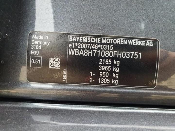 Photo 10 VIN: WBA8H71080FH03751 - BMW 3 SERIES TOURING 