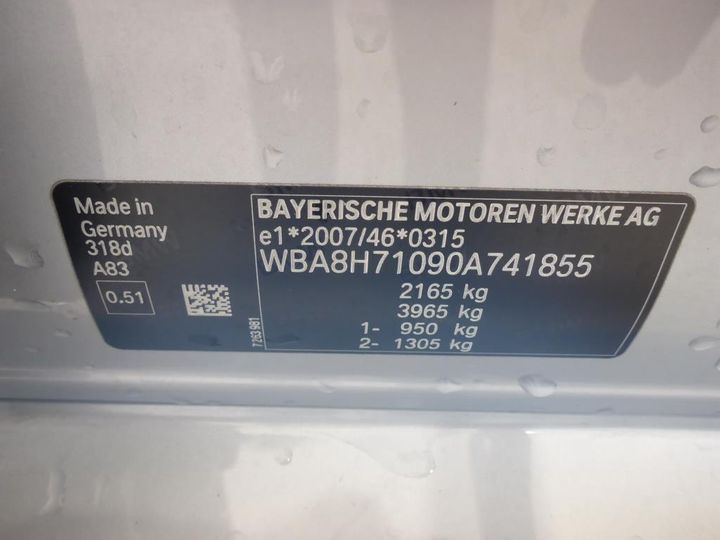 Photo 17 VIN: WBA8H71090A741855 - BMW SERIA 3 