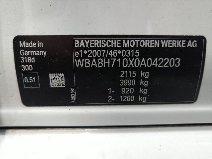 Photo 15 VIN: WBA8H710X0A042203 - BMW 3-SERIE TOURING 