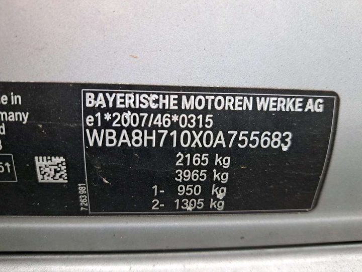 Photo 7 VIN: WBA8H710X0A755683 - BMW SERIE 3 TOURING 