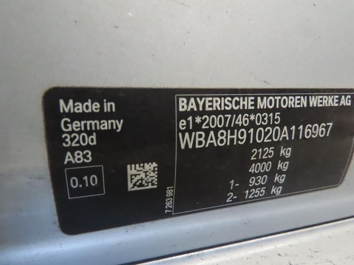 Photo 5 VIN: WBA8H91020A116967 - BMW 3 TOURING 