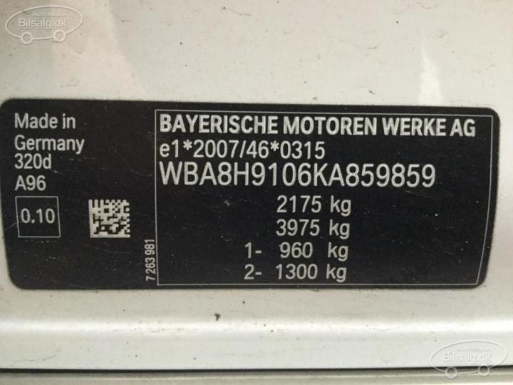 Photo 7 VIN: WBA8H9106KA859859 - BMW 3 SERIES TOURING 