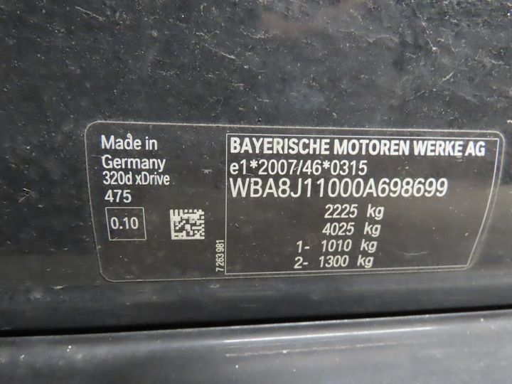 Photo 13 VIN: WBA8J11000A698699 - BMW 3 TOURING 