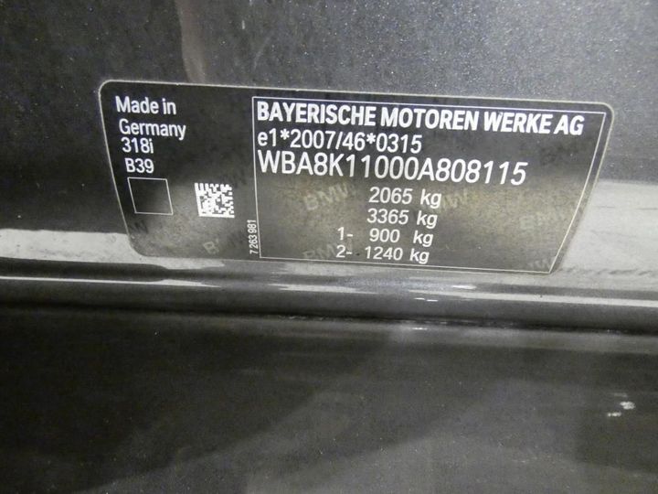 Photo 4 VIN: WBA8K11000A808115 - BMW 3 TOURING 