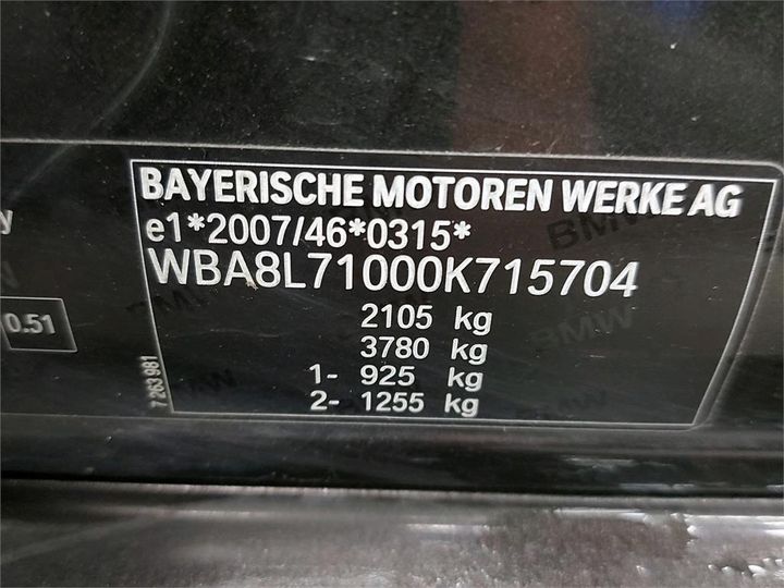 Photo 6 VIN: WBA8L71000K715704 - BMW 3 TOURING 