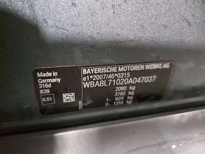 Photo 12 VIN: WBA8L71020A047037 - BMW 3 TOURING DIESEL - 2015 