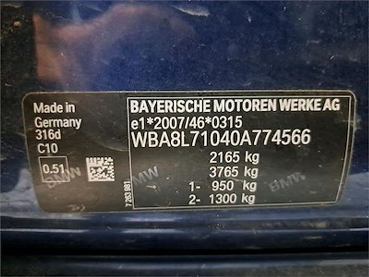 Photo 11 VIN: WBA8L71040A774566 - BMW 3 TOURING DIESEL - 2015 